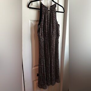 Michael Kors Floral Black and Red Women's Dress- Size M